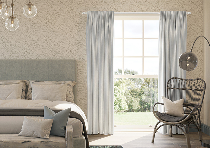 Vintage Stripe, Cool Grey - Made to Measure Curtains - Image 3